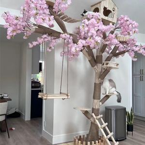 <span class=keywords><strong>Arbre</strong></span> à <span class=keywords><strong>chat</strong></span> en bois massif robuste pour les gros chats - Multifonctionnel avec poteau à gratter, maison et lit pour <span class=keywords><strong>chat</strong></span>, utilisation toute l'année - Product Image 5