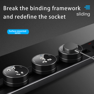 P1 Series Movable Wall System Mounted EU <strong>Adapters</strong> Trade Rail Surface or Concealed Electrical Power Track <strong>Socket</strong> with <strong>Switch</strong> - Product Image 3