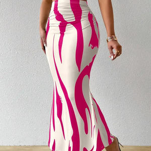 <span class=keywords><strong>Jupe</strong></span> en <span class=keywords><strong>satin</strong></span> queue de poisson taille haute pour femmes européennes et américaines avec motif zèbre pour jupes colorées à la mode transfrontalières - Product Image 3