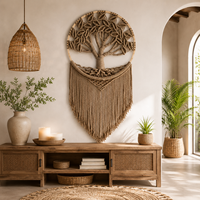 Tapisserie murale tissée à la main, arbre de vie, attrape-rêves, macramé, décoration murale, ornement pour la décoration intérieure de la maison