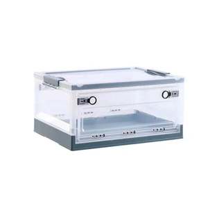 Hot Selling Foldable Plastic Storage Bins Side Open Collapsible Camp Boxes Large Size Folding Crate