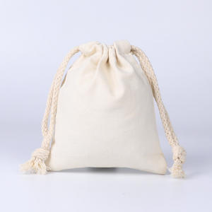 Bolsa de lino con logotipo personalizado bolsas plegables pequeñas de muselina de yute con cordón de algodón orgánico hechas de poliéster - Product Image 3