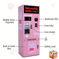 Machine à jetons ZDYS robuste en métal avec fente pour pièces de monnaie, acceptant les paiements en espèces et par mobile, pour usage intérieur dans les centres commerciaux