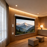 Écran de projection électronique en fibre de verre blanc, en plastique blanc, 16:9 HD 4K, 120 pouces, automatique, mural, pour cinéma maison
