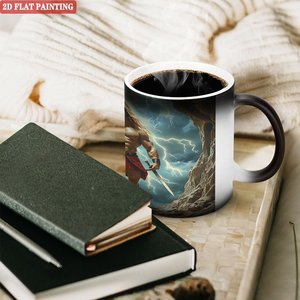 Frosted Matte Magic <b>Cup</b> 11oz Black <b>Ceramic</b> Heat Sensitive Color Changing Coffee Mug - Product Image 3