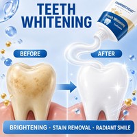 Poudre dentifrice blanchissante bio jetable anti-caries OEM, formule de gel personnalisée, marque privée, emballage en vrac, logo