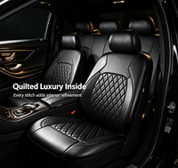 Housses de siège auto MELCO, ensemble complet, luxe, cuir matelassé, protection PVC, universelles, compatibles airbag, pour berline, SUV, camionnette