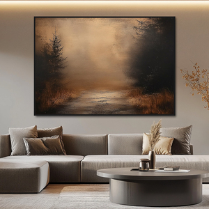 Tường trang trí handpainted Acrylic nâu đen tối giản lớn nghệ thuật trừu tượng wabi Sabi bức Tranh phong cảnh - Product Image 5