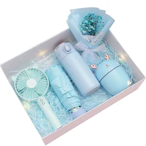 Myriver nuevo 2023 café de cristal, taza con Cuaderno paraguas toalla como caja de regalo de promoción regalos novedosos para mujeres cumpleaños boda/