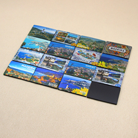 Autocollants magnétiques promotionnels personnalisables pour réfrigérateur, souvenirs en aluminium, avec nom de ville et paysage, idéaux comme cadeaux