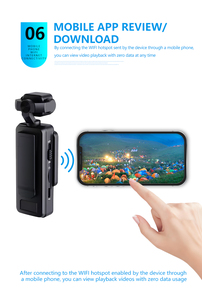 2025 nouvelle caméra de poche rotative horizontale Anti-shake HD à 360 degrés WIFI écran IPS de 1.6 pouces caméra de Sport d'<span class=keywords><strong>action</strong></span> de lumière de remplissage - Product Image 2