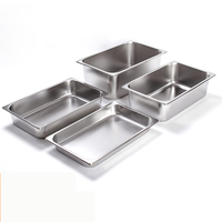 Bac Gastronorme Rectangulaire en Acier Inoxydable GN, Plateau de Service, Contenant à Glace pour Restaurant, Hôtel, Buffet