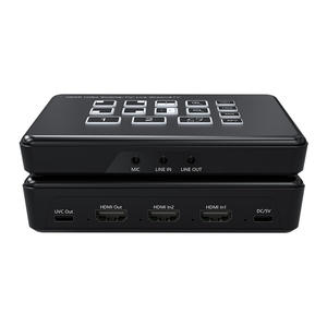 <strong>2</strong> Way HDMI Video <strong>Switcher</strong> for Live Streaming <strong>2</strong> in <strong>1</strong> Out 1080P 60Hz HD Embedded <strong>Audio</strong> External Analog <strong>Audio</strong> Video Mix Broadcast - Product Image 1