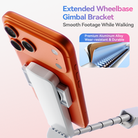 Perche à selfie magnétique invisible avec zoom pour télécommande, ouverture rapide, mousqueton, support de téléphone pour smartphone, vlog