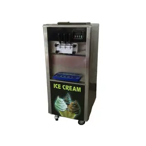 Elektrikli 220V tam paslanmaz çelik taşınabilir dondurma makinesi ev veya ticari kullanım için