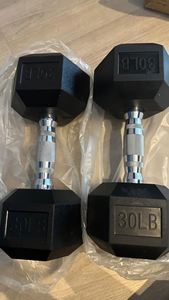 Hot Selling INSTRING FITNESS Rubber Wrapping Coated Cast Iron Hexagonal <b>Dumbbell</b> in lb for Home Gym ARMS Exercise - Product Image 6