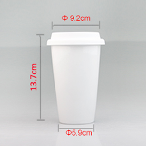 แก้วกาแฟเซรามิคแบบพกพาเก็บความร้อนพร้อมโลโก้พิมพ์ แก้วน้ำสองชั้น แก้วกาแฟเซรามิคสำหรับเดินทางพร้อมฝาซิลิโคน - Product Image 3