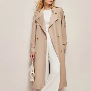 Trench-Coat classique à manches Raglan pour femme, Streetwear à la mode, Design à épaulettes, Double boutonnage, 2022