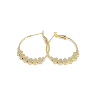 Jxx Livraison rapide Boucles d'oreilles créoles en laiton, vente en gros économique de Chine, boucles d'oreilles en zircone plaqué or, minimalistes