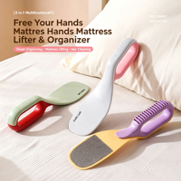 Organisateur de matelas 2-en-1 pour petits objets et rangement quotidien, dispositif de levage de draps et de fermeture de fentes de lit, gain de temps