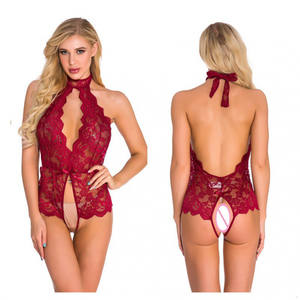 Nightgown Women Crotchless Lace <b>Bodysuit</b> <b>Sexy</b> Open Crotch Lingerie - Product Image 2