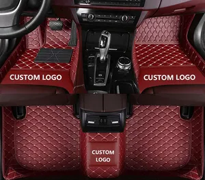 Alfombrilla de coche 3D accesorios interiores lujo Pu cuero personalizado 5 piezas alfombra de cuero cubierta alfombrillas de coche