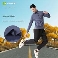 Nouveau automne séchage rapide respirant Stretch à manches longues haut de course en plein air avec doublure polaire hommes demi fermeture éclair col montant pull