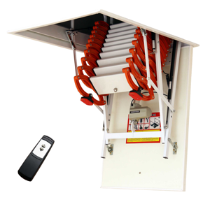 <span class=keywords><strong>Escalera</strong></span> Eléctrica Interior Moderna y Duradera para Ático, Plegable, con Control Remoto, Telescópica, Retráctil, Extensible - Product Image 1