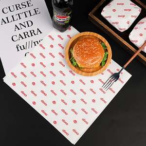 Papier pour hamburger, résistant à la graisse, jetable, de qualité alimentaire, emballage pour sandwich, poulet frit, biscuits, plateau en papier commercial, personnalisé - Product Image 3
