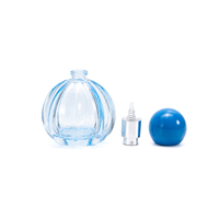 Flacon pulvérisateur en verre de 50 ml avec logo personnalisé, forme citrouille mignonne, couvercle en alliage d'aluminium argenté, pour brume corporelle et parfum