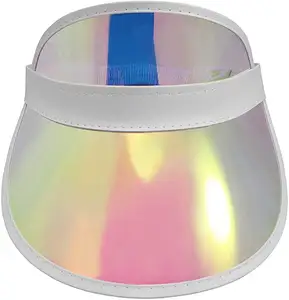 Chapeau pare-soleil en plastique PVC 90s, couleur claire, pour le Tennis de plage, le badminton, le Casino, le Golf