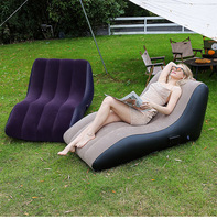 Fauteuil-lit gonflable moderne et portable en PVC floqué pour camping extérieur individuel