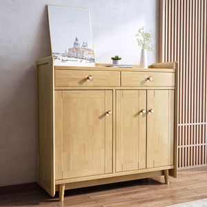 Solid Wood <b>Shoe</b> Cabinet With Storage And <b>Bench</b> Entryway Furniture For Home Living Room Small Apartment Use - Product Image 3
