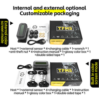 Système de surveillance de la pression des pneus T14 TPMS universel numérique Alarme de sécurité automobile Capteur de jauge externe et interne de voiture