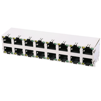 569264 Connecteur RJ45 16 ports 8P8C Jack modulaire 2x8 Ethernet avec LED 6368296