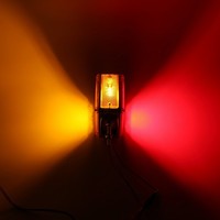 Feu de signalisation LED double face carré pour camion et remorque, clignotant, feu stop, feu latéral, fixation à double boulon, ambre/rouge, 12V 24V, étanche pour garde-boue