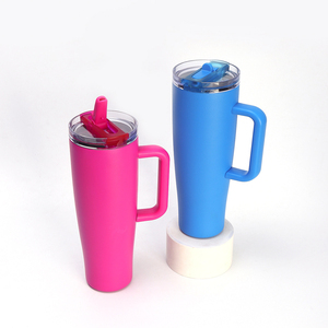 Wholesale Custom Stainless Steel Tumbler with Handle <b>Straw</b> <b>Lid</b> Double Wall Vacuum Insulated Large Travel <b>Cup</b> - Product Image 5