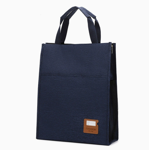 Bolso de Hombro Azul Oxford para Documentos, Maletín con Doble Cremallera, Correa Extraíble para Oficina y Viajes - Product Image 1