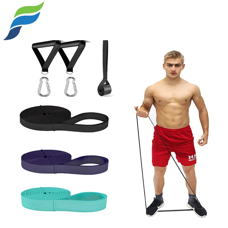 Fitness Custom Logo Home 4 Colors 2080 Length Resistance Loop Bands Exercise Workout Fitness Pull Loop Resistance Bands