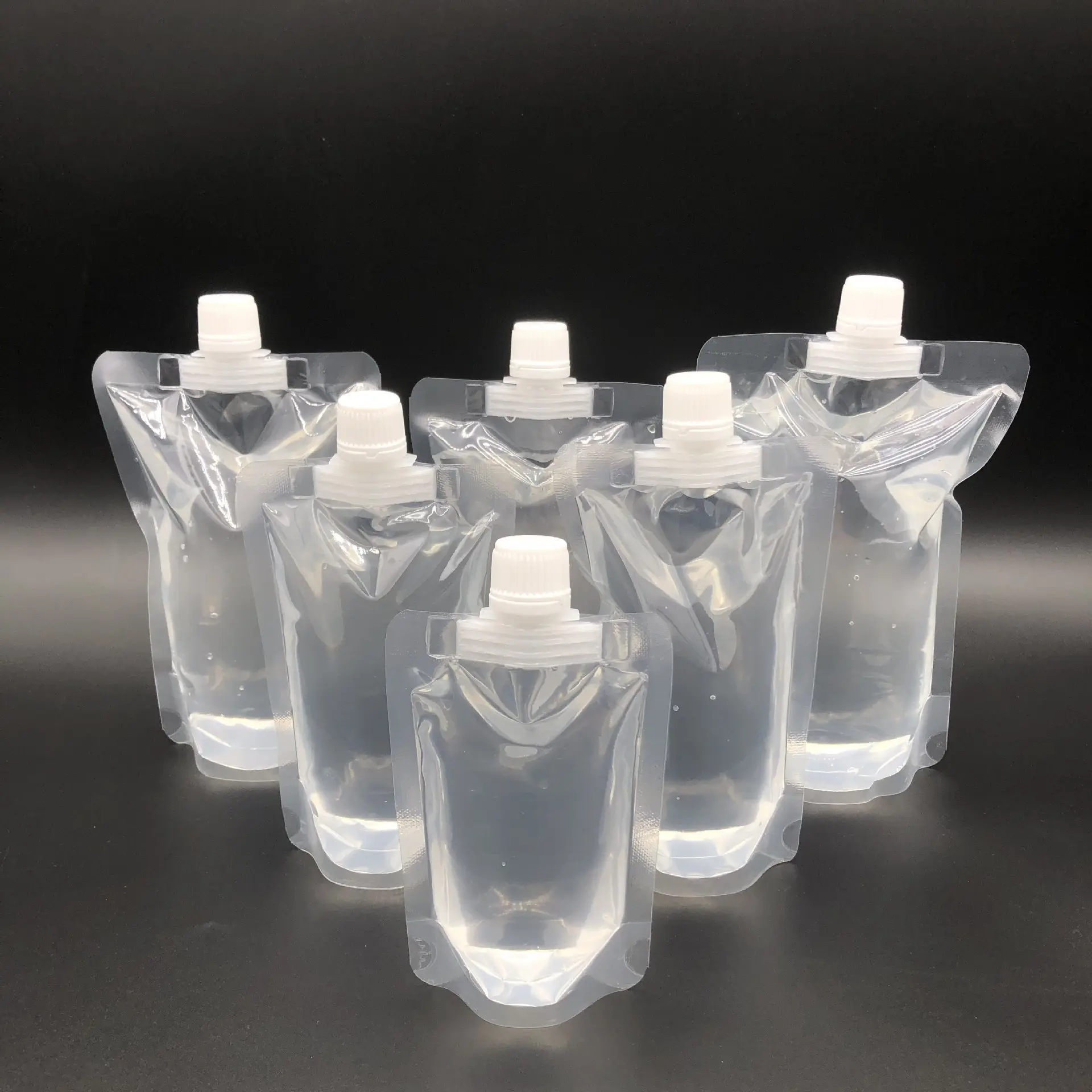 Tas Kemasan Plastik Kopi Jus Susu Kantong Berdiri Dapat Digunakan Kembali Minuman Bening Cetak Kustom dengan Cerat