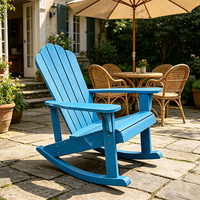 Chaise à bascule de jardin durable et confortable pour pique-nique en plein air, chaise à bascule en plastique Adirondack