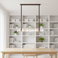 Lustre suspendu LED réglable en hauteur en marbre naturel de luxe avec télécommande pour villa, chambre, cuisine, hall d'entrée