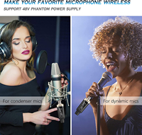 VOXFULL Microphone sans fil émetteur-récepteur Microphone XLR enfichable Système sans fil pour microphone, mélangeur audio, appareil photo reflex numérique
