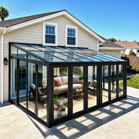 Véranda en verre et alliage d'aluminium de luxe - Design moderne, double vitrage trempé, écologique, pour villa résidentielle, cour et jardin