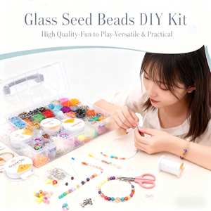 Kit de Cuentas de Vidrio Crystal Tec para Manualidades - Juego de Cuentas Multicolor de 0.7mm para Hacer Joyería con Herramientas y Accesorios - Product Image 3