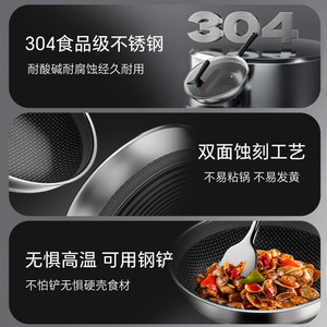 Wok antiadhésif à fond plat en nid d'abeille Bach pour cuisinières à gaz et à induction - Product Image 5