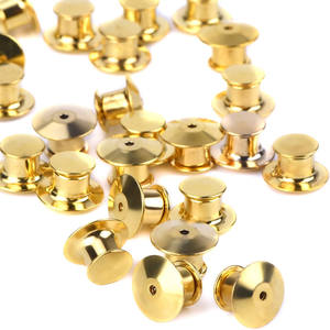 10mm Gold Color Metal Round Brass Clutch <b>Pin</b> Backs for Decoration - Product Image 6