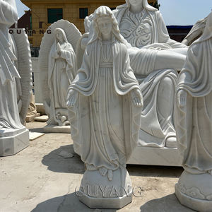 QUYANG extérieur <span class=keywords><strong>église</strong></span> <span class=keywords><strong>catholique</strong></span> taille réelle sculpté à la main pierre blanche marbre mère vierge marie Statue moules à vendre - Product Image 2