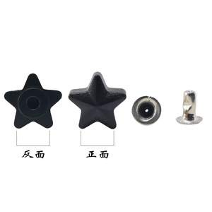 Five Pointed Star Rivets <b>Plastic</b> Alloy Convex <b>Studs</b> For DIY Apparel Decorations Winter 2022 Durable Single Cap Design - Product Image 1