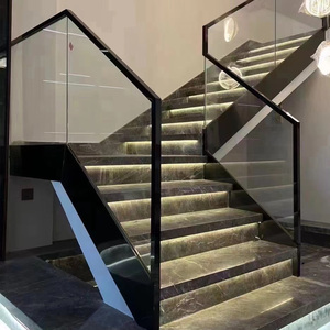 Corrimano in Vetro Montato a Parete, Profilo in Alluminio con Scanalatura Laterale per Installazione di Vetro, Profilo a U, Ringhiera in Vetro per Scale - Product Image 4